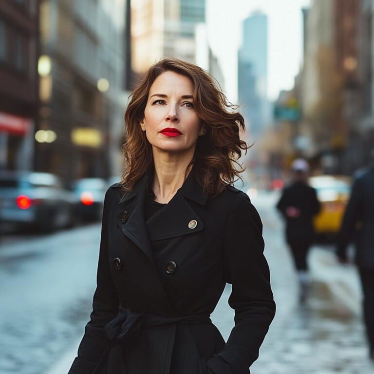 femme en confiance dans la rue. business au feminin