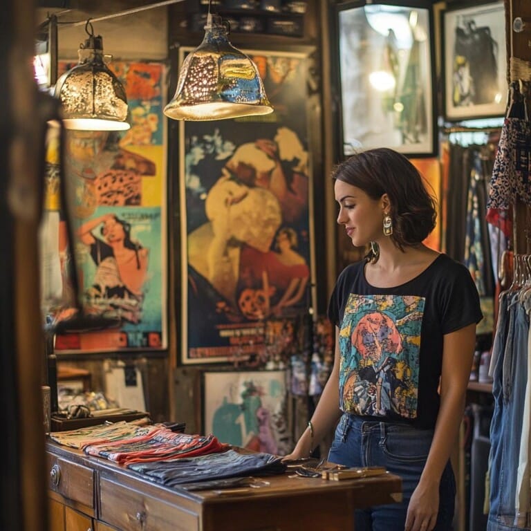 femme ouvre une friperie vintage side business