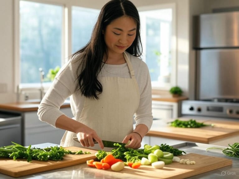 femme cuisine aliments printemps