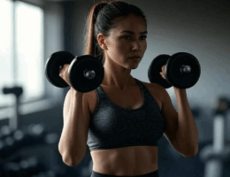 femme sport haltere à la salle de sport