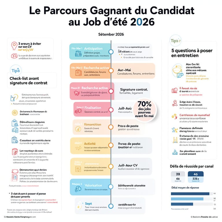 Infographie : Job d'été 2026 : Le Guide Ultime pour Trouver, Décrocher et Réussir Votre Emploi Saisonnier