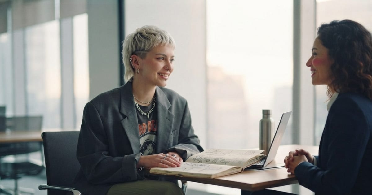 Femme s'affirmant avec calme, apprendre à dire non