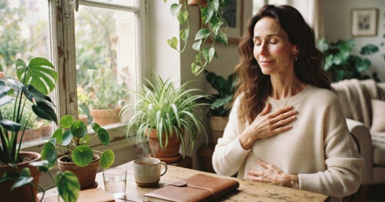 Femme pratiquant la respiration pour gérer son stress et son anxiété