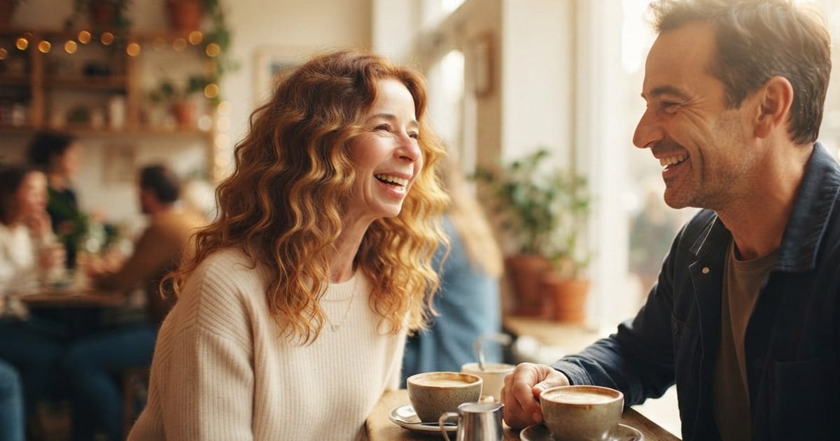Premier rendez-vous détendu dans un café lumineux